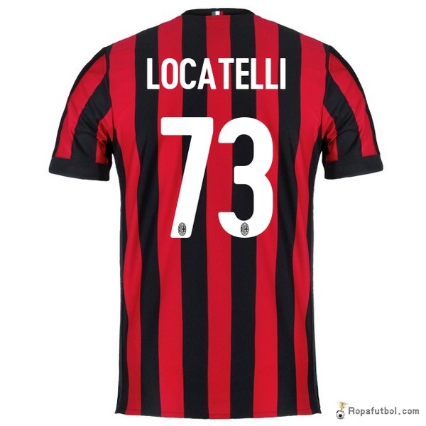 Camiseta AC Milan Replica Primera Ropa Locatelli 2017/18 Rojo